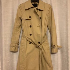 J.CREW COLLECTION ICON TRENCH COAT SZ 0 KHAKI